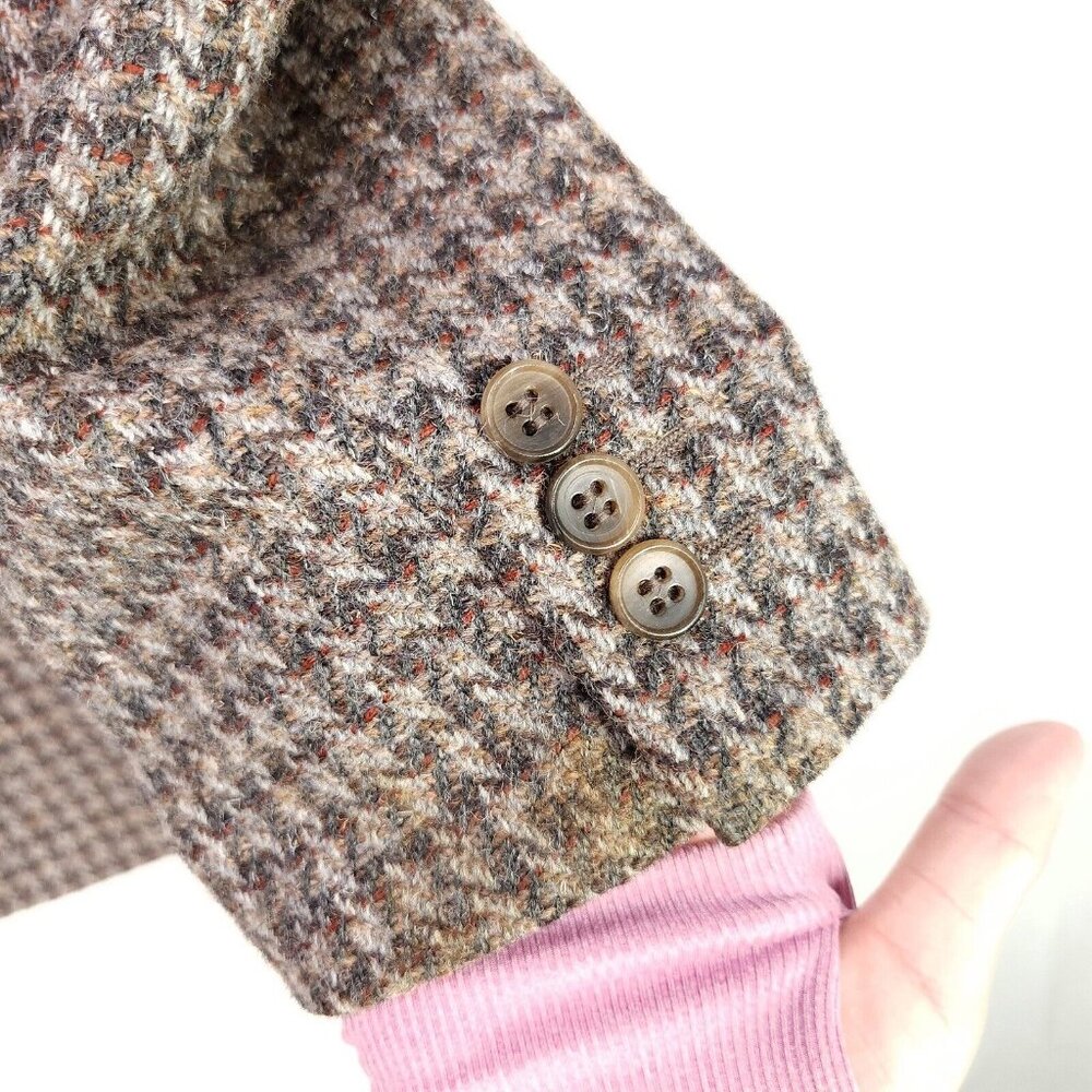 Conte Di Roma 100% Pure Virgen Wool Mens 46L Coat Italy Vintage Tweed Blazer - Picture 14 of 15